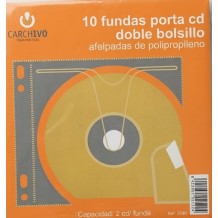 bolsafunda para cd de pp con solapa paq 20 uds