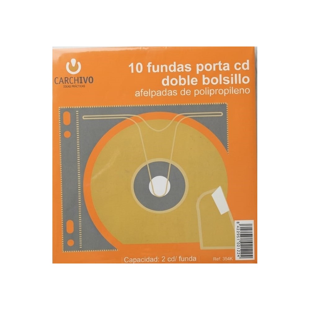 bolsafunda para cd de pp con solapa paq 20 uds