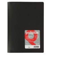 carpeta de 40 fundas a4 tapa semirigida negro unidad