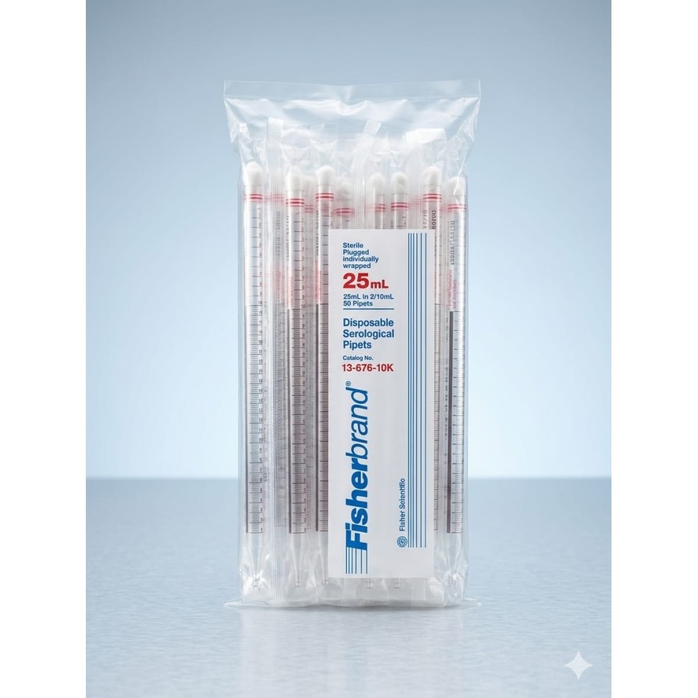 pipeta de 25 ml envasada individual esteril y libre de endo