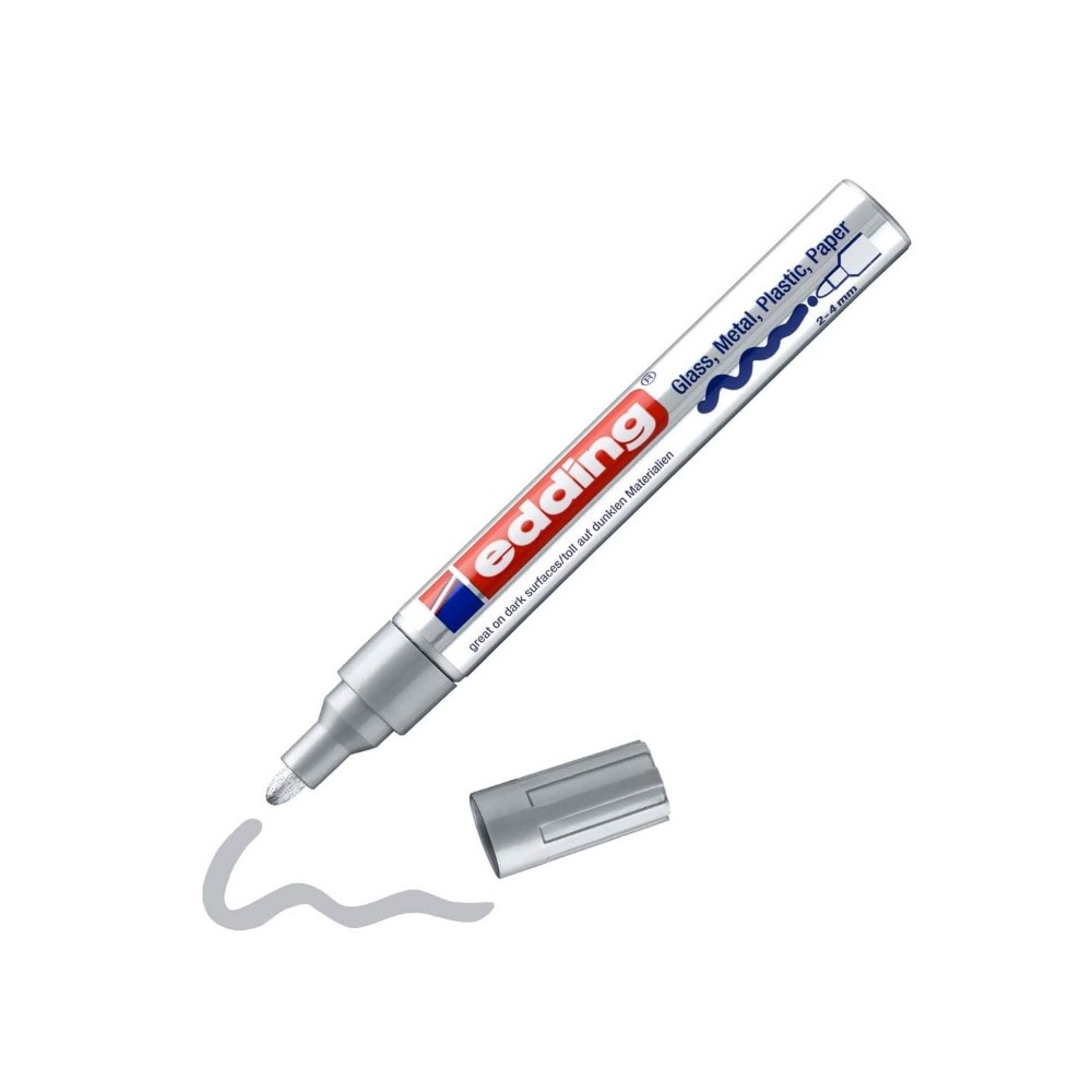 edding 750 marcador permanente tinta opaca punta conica traz