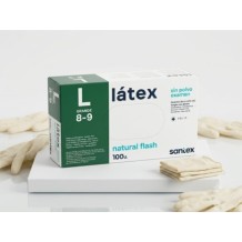 guantes latex blanco sin polvo 50 gr talla l santex paq 