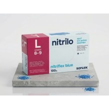 guantes nitrilo azul sin polvo 35 gr talla l santex nitrif