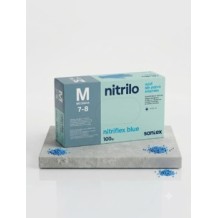 guantes nitrilo azul sin polvo 35 gr talla m santex nitrif