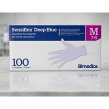 guantes nitrilo azul sin polvo 3 gr talla m sensiflex paq