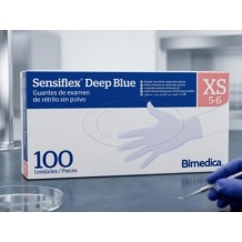 guantes nitrilo azul sin polvo 3 gr talla xs sensiflex paq