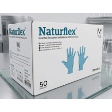 guantes nitrilo azul esteriles examen talla m naturflex paq