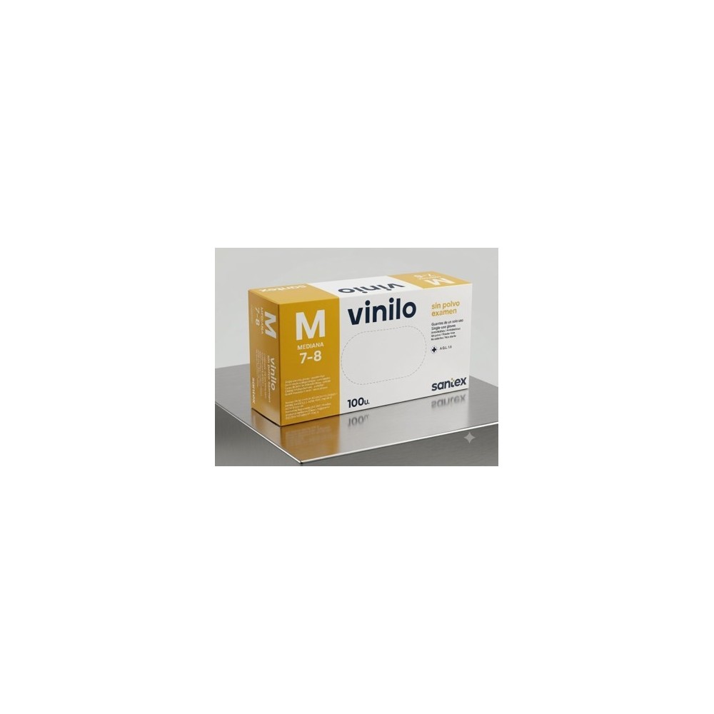 guantes vinilo transparentes sin polvo talla m santex paq 