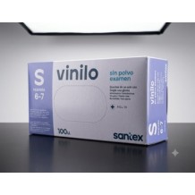 guantes vinilo transparentes sin polvo talla s santex  paq