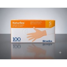 guantes vinilo color natural sin polvo talla s naturflex  p