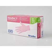 guantes latex color natural sin polvo talla l naturflex paq