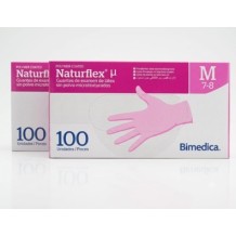 guantes latex color natural sin polvo talla m naturflex paq