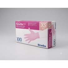 guantes latex color natural sin polvo talla xs naturflex pa