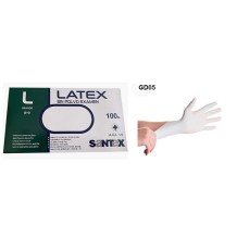 guantes latex blanco sin polvo 50 gr talla l santex paq 