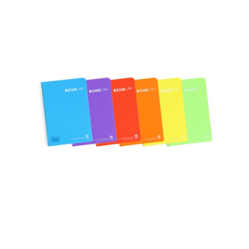 block enri plus tapa pp folio 80h liso 90gr surtido 6 colore
