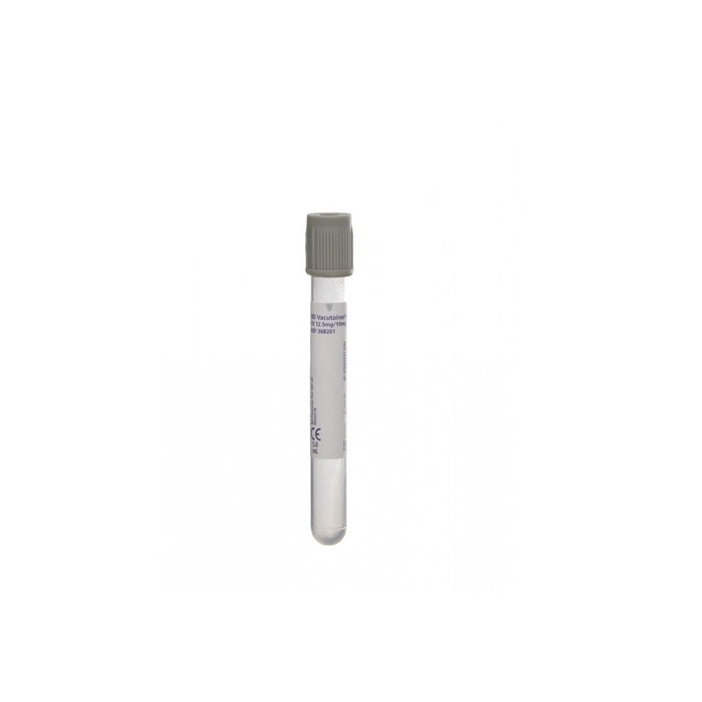 TUBO ANÁLISIS GLUCOSA 13X100MM 5ML FLUORURO / OXALATO PET GRIS BD (PAQ  100 UDS)