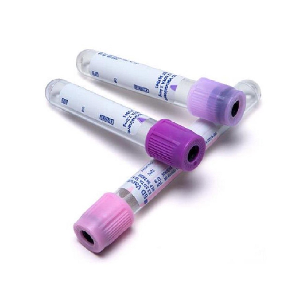 TUBO EDTA K2 2ML 13X75MM PLÁSTICO LILA BD VACUTAINER (CAJÓN 1000 UDS)