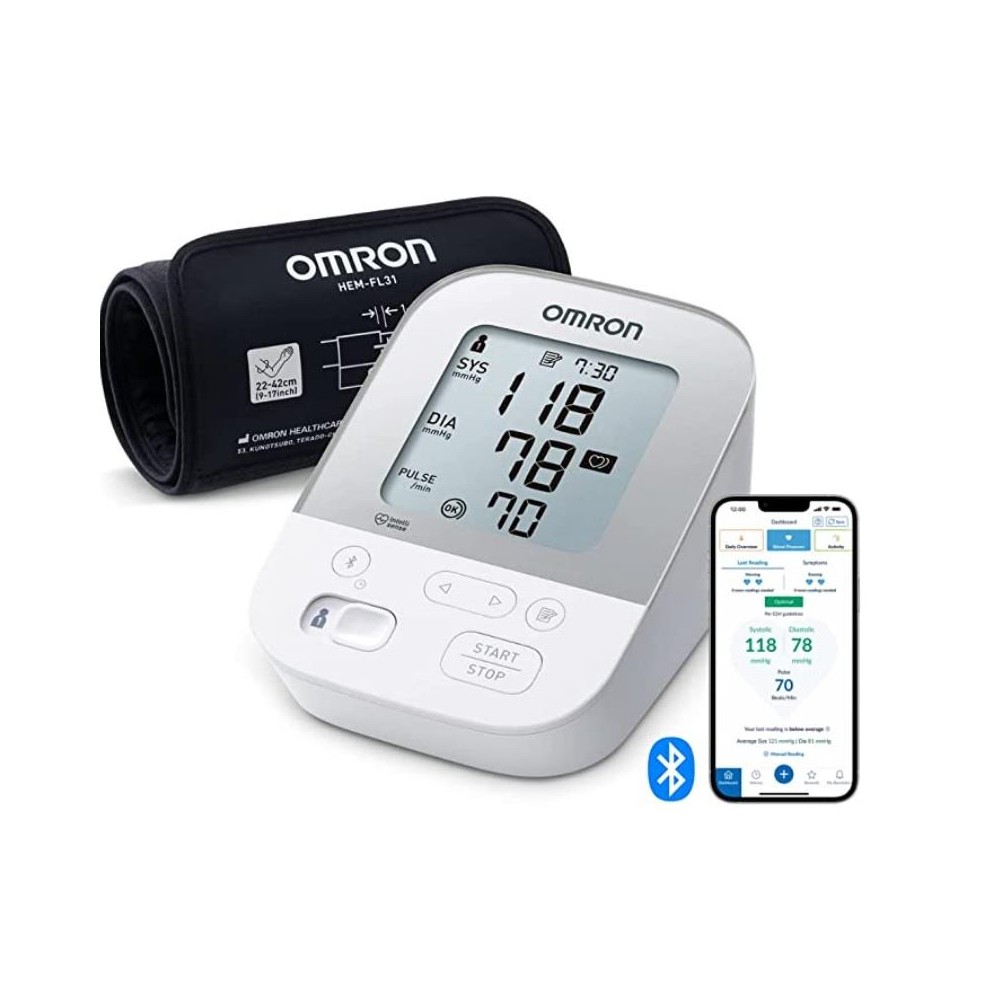 TENSIÓMETRO DIGITAL DE BRAZO OMRON X4 SMART  CONEXIÓN POR BLUETOOH A LA APP OMRON CONNECT