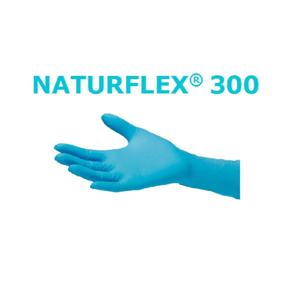 GUANTES NITRILO AZUL SIN POLVO EXTRALARGO TALLA XL NATURFLEX 300 (PAQ  100 UDS)