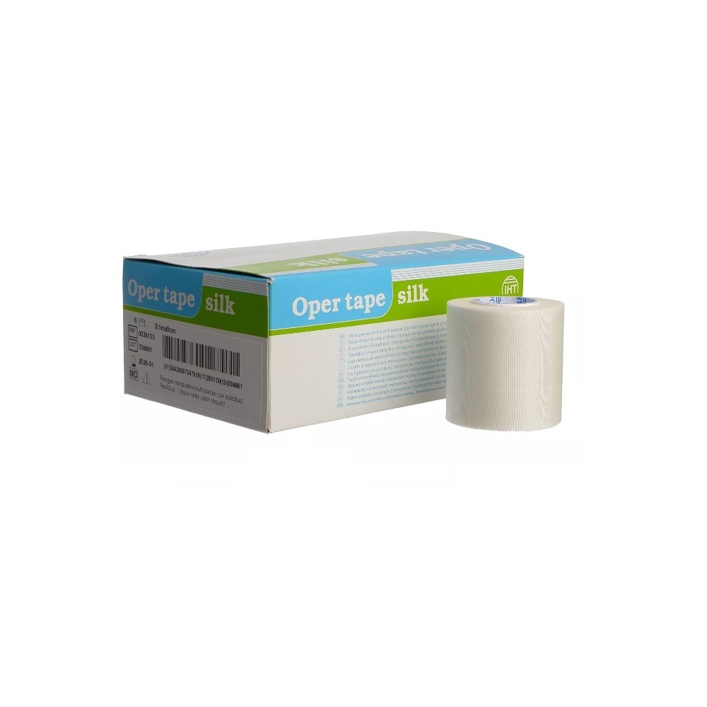 ESPARADRAPO SEDA ARTIFICIAL 5 CM X 9,1 M BLANCO SIN LÁTEX OPER TAPE SILK (UNIDAD)