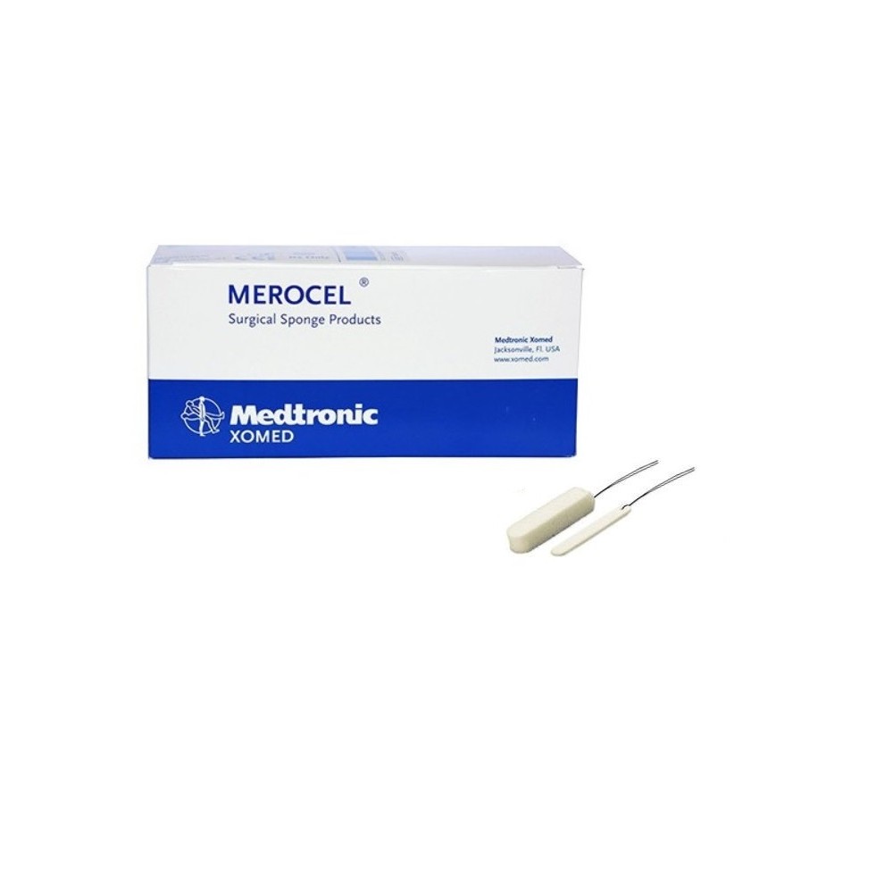 TAPÓN NASAL POSTQUIRÚRGICO MEROCEL 8CM  SIN CORDÓN (PAQ  20 UDS)