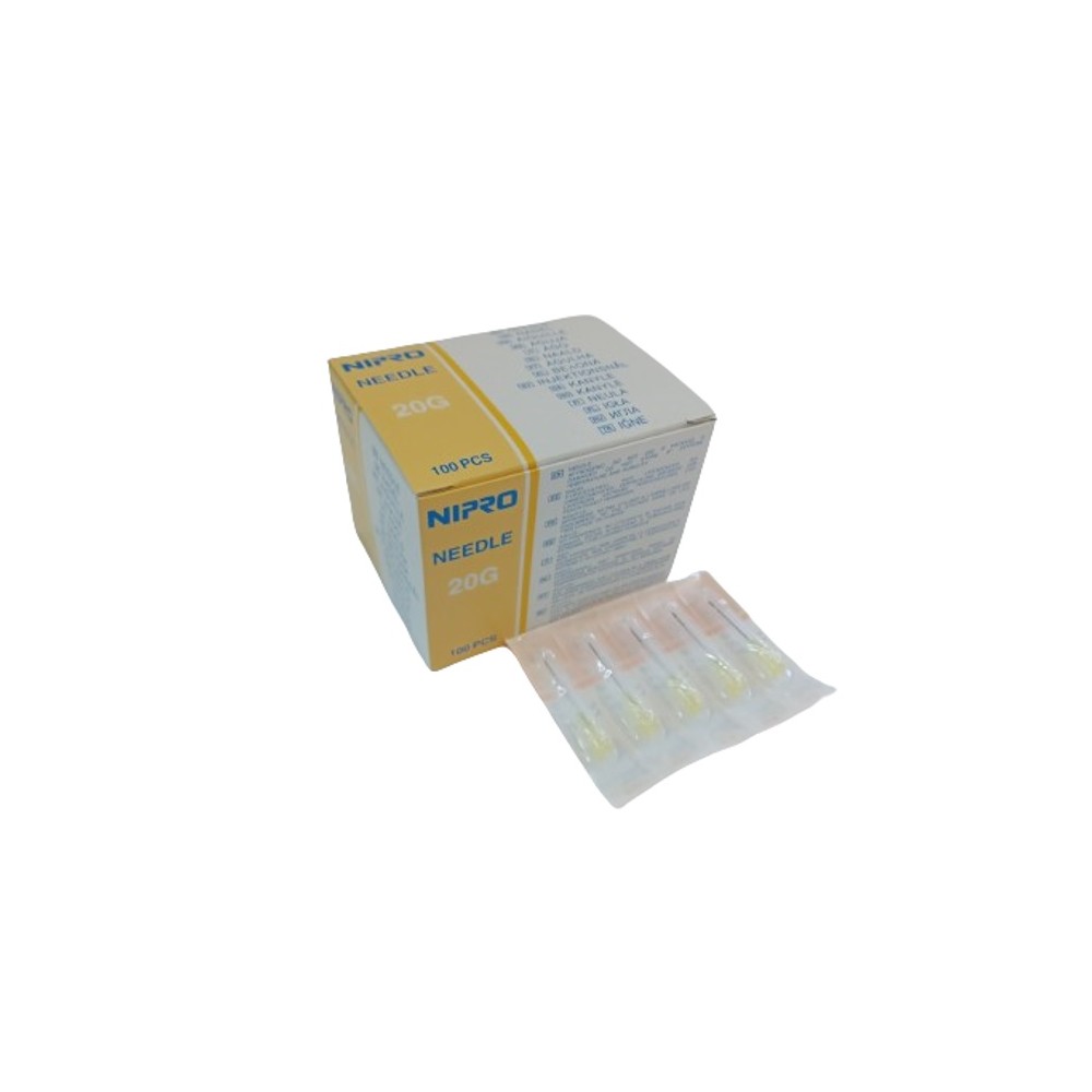 AGUJA HIPODÉRMICA 20G 1  0,9MMx25MM AMARILLO NIPRO (PAQ  100 UDS)