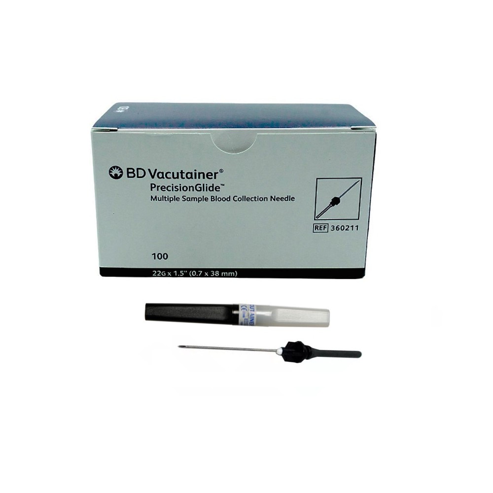 AGUJA MÚLTIPLE VACUTAINER 22G 1 1/2  0,7MMX38MM NEGRA BD (PAQ  100 UDS)