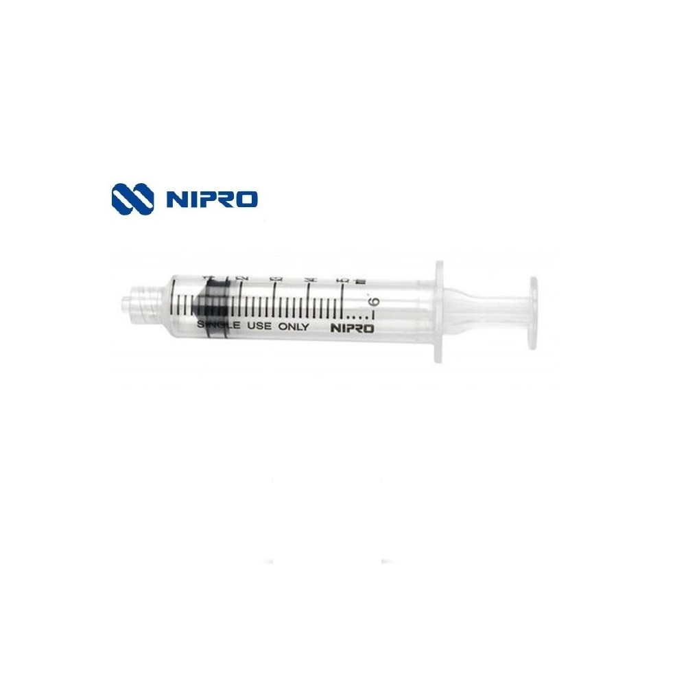 JERINGA 3 CUERPOS 20ML SIN AGUJA CONO LUER EXCÉNTRICO NIPRO (PAQ  50 UDS)