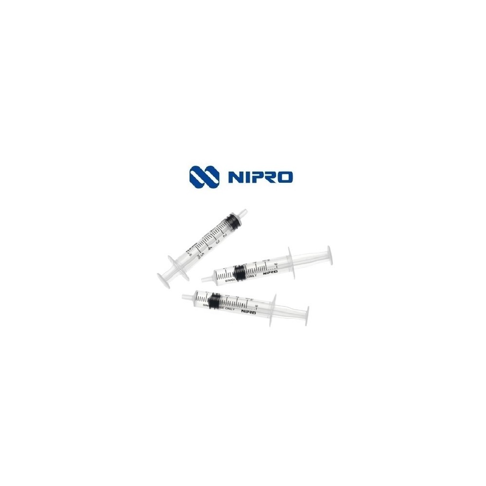 JERINGA 3 CUERPOS 10ML SIN AGUJA CONO LUER EXCÉNTRICO NIPRO (PAQ  100 UDS)