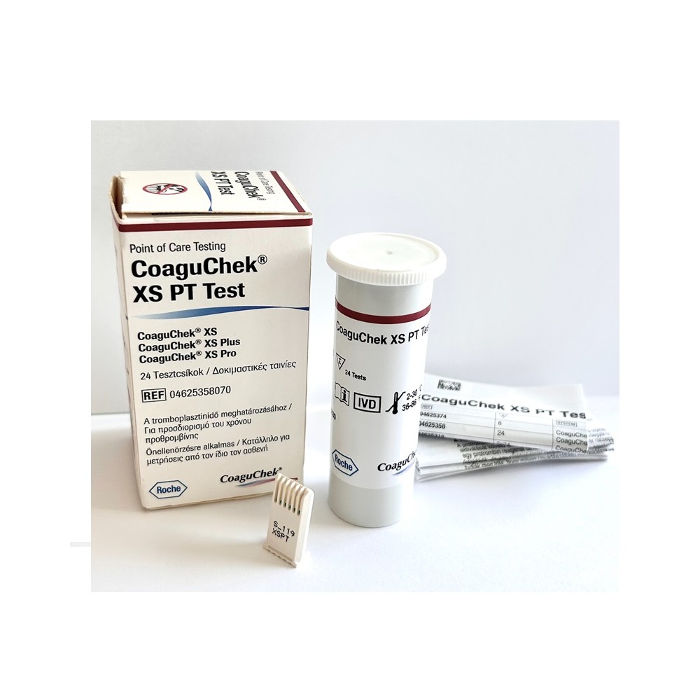 TIRAS REACTIVAS COAGUCHEK XS PT PROFESIONAL (ENVASE 24 UDS ) PARA MEDIDORES COAGUCHEK INRANGE / COAGUCHEK XS / XS PLUS/ XS PRO