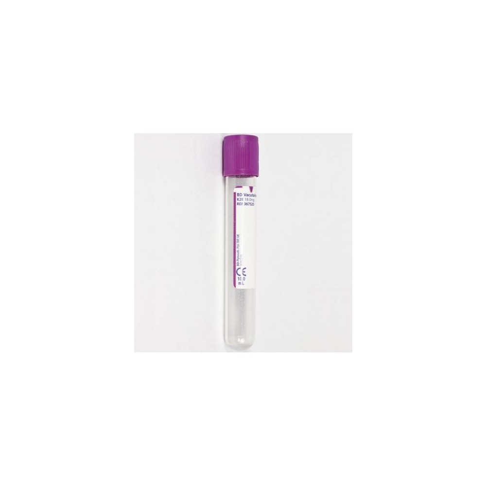 TUBO EDTA K2 10ML 16X100MM PLÁSTICO VIOLETA BD VACUTAINER (PAQ  100 UDS)