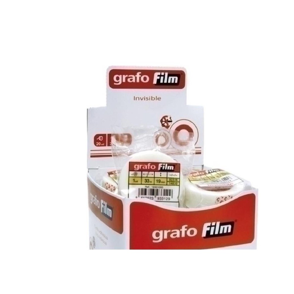 CINTA ADHESIVA / CELO INVISIBLE 19MMX33M GRAFO FILM (UNIDAD)