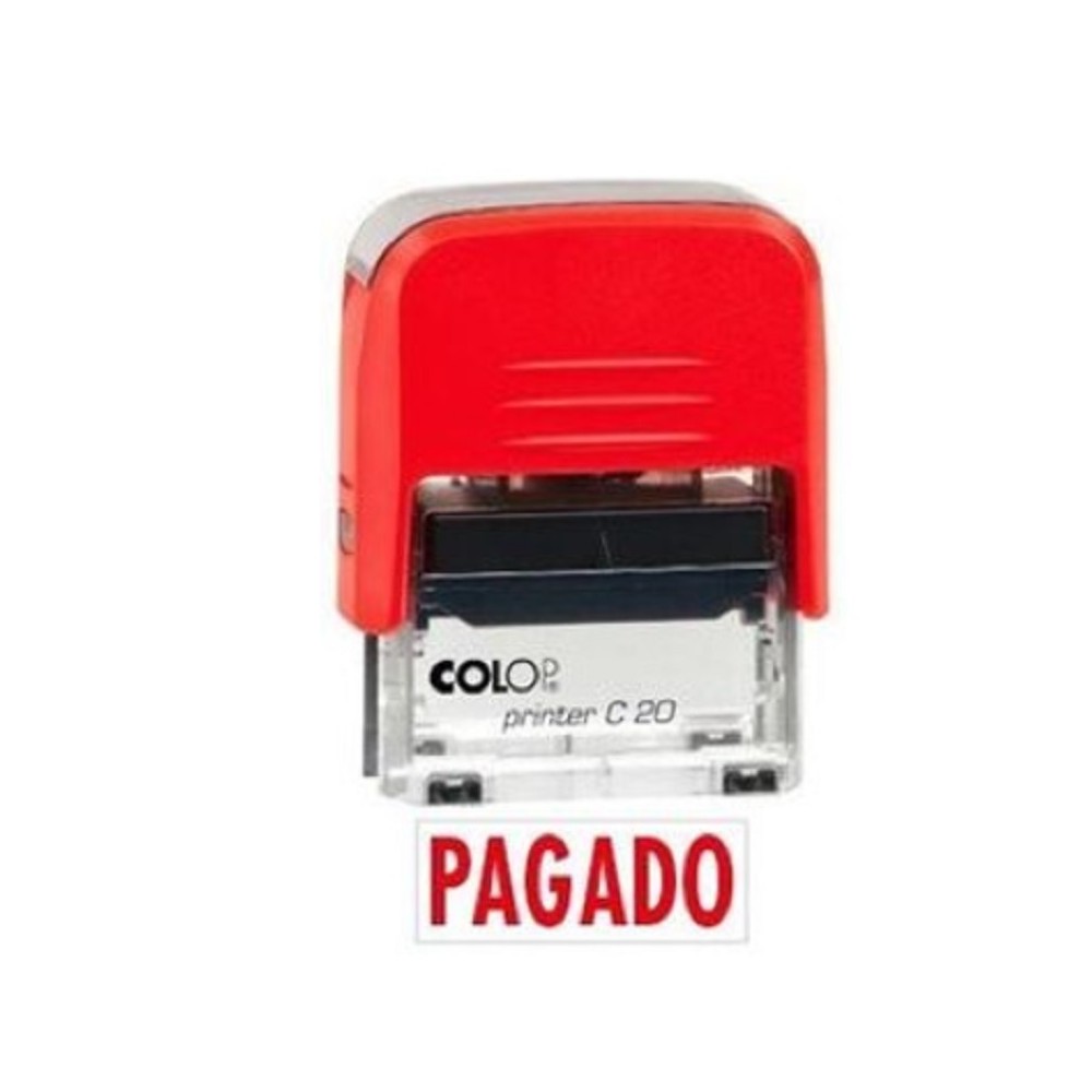 SELLO AUTOMÁTICO  PAGADO  TINTA ROJA COLOP PRINTER 20 