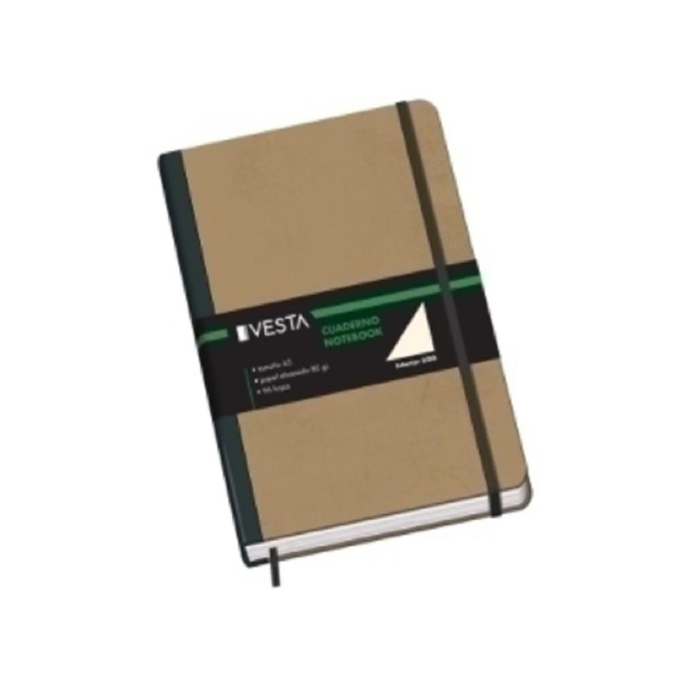 CUADERNO VESTA NATURE A5 96H 80GR LISO CON GOMA (UNIDAD)