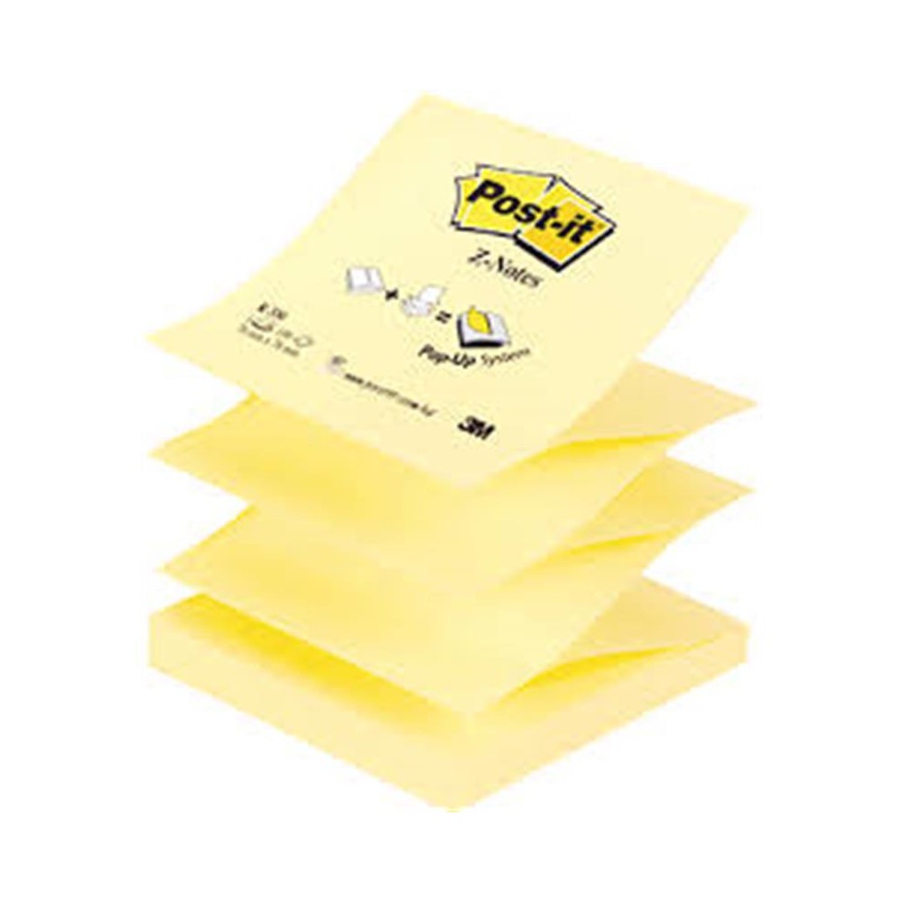 NOTAS ADHESIVAS AMARILLAS 76X76MM 100H PLEGADAS EN Z PARA DISPENSADOR POST-IT (PAQ  12 UDS)