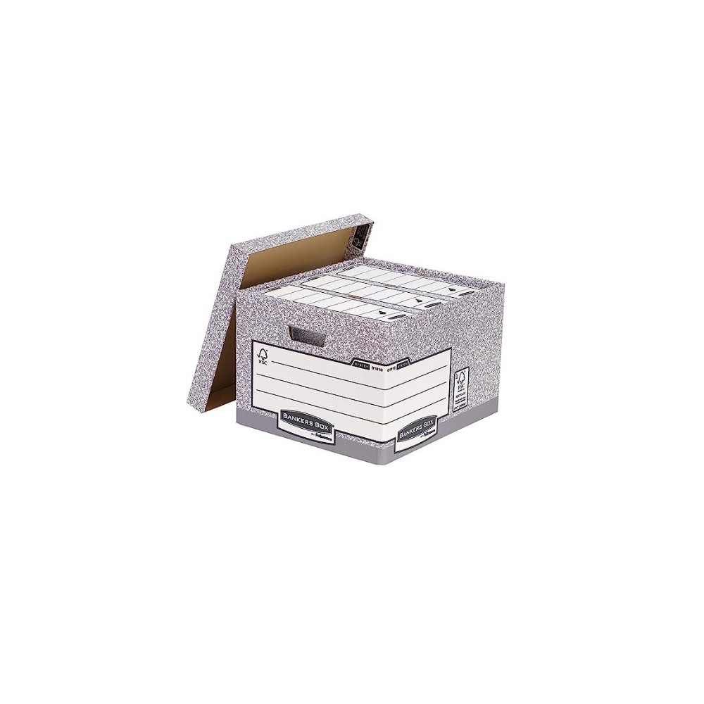 CONTENEDOR PARA ARCHIVOS DEFINITIVOS 29,4x39x44,5 CM CARTÓN 100  RECICLADO GRIS FELLOWES