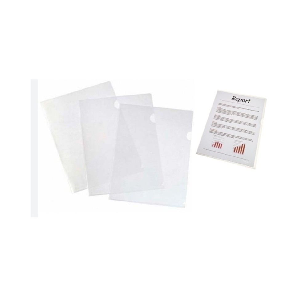 DOSSIER ANGULO RECTO ESSELTE PVC 140 MICRAS Fº LISO TRANSPARENTE (UNIDAD)