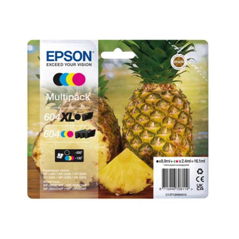 MULTIPACK CARTUCHO TINTA EPSON NEGRO 604 XL TRICOLOR 604 (CYM) T10H940