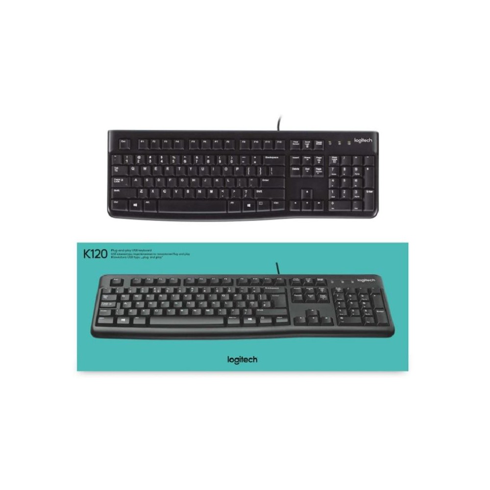 TECLADO LOGITECH K120 QWERTY NEGRO CON CABLE