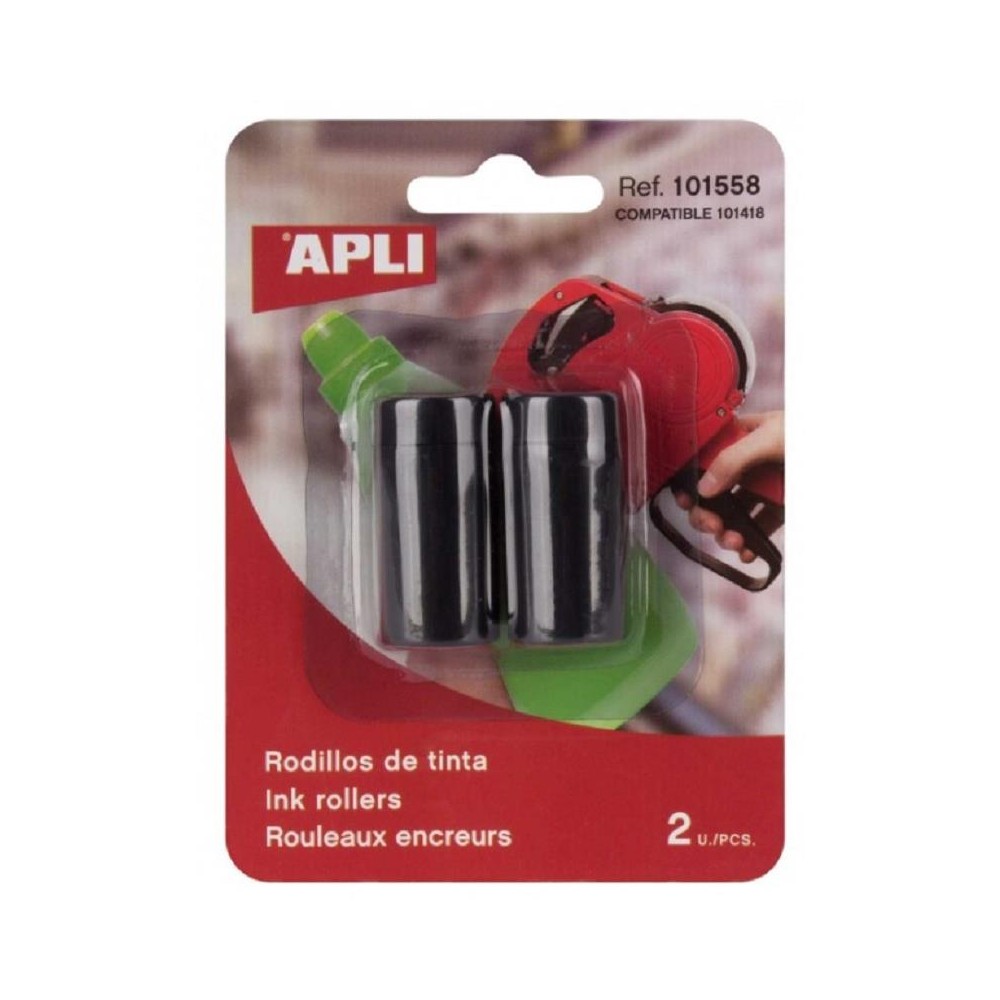 RECAMBIO DE TINTA NEGRA PARA ETIQUETADORAS APLI AGIPA DE 1 LINEA MOD  101418 (PAQ  2 UD )