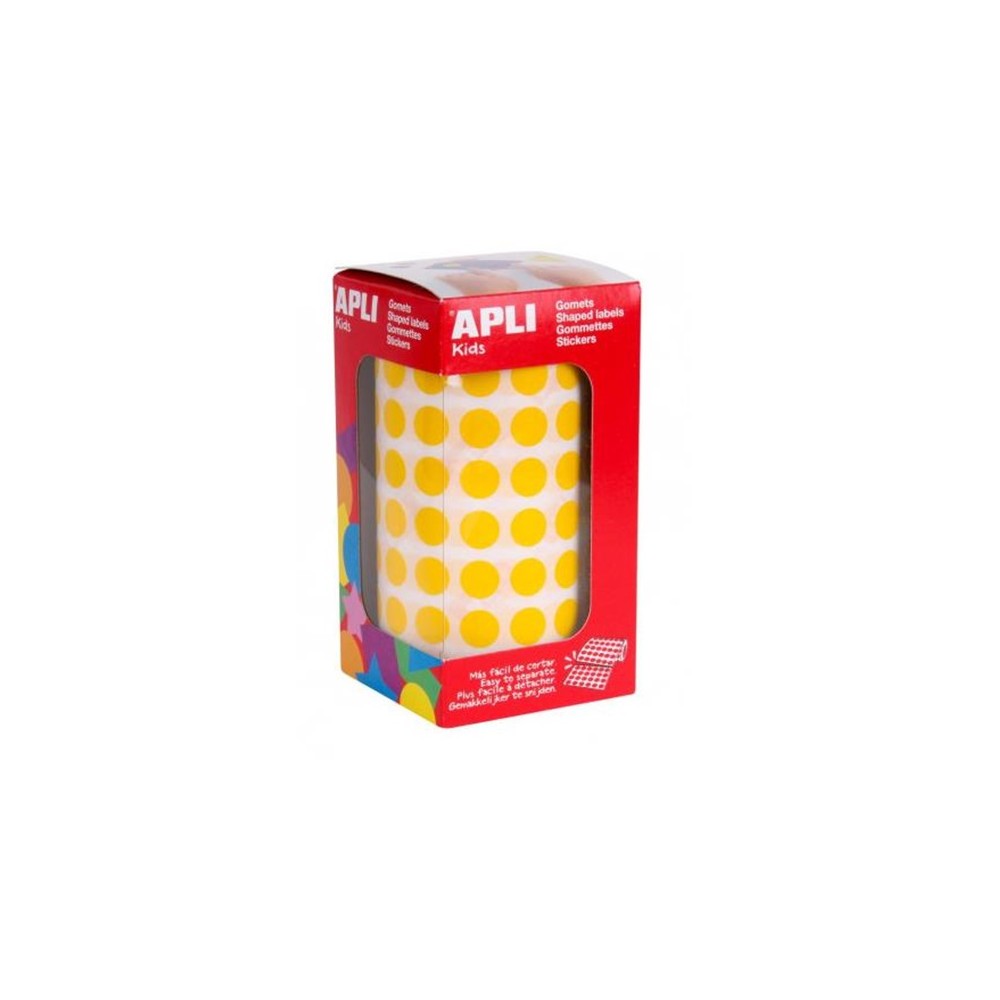 GOMETS CIRCULARES DIAM  10,5 MM AMARILLO APLI (ROLLO 5 192 UDS)