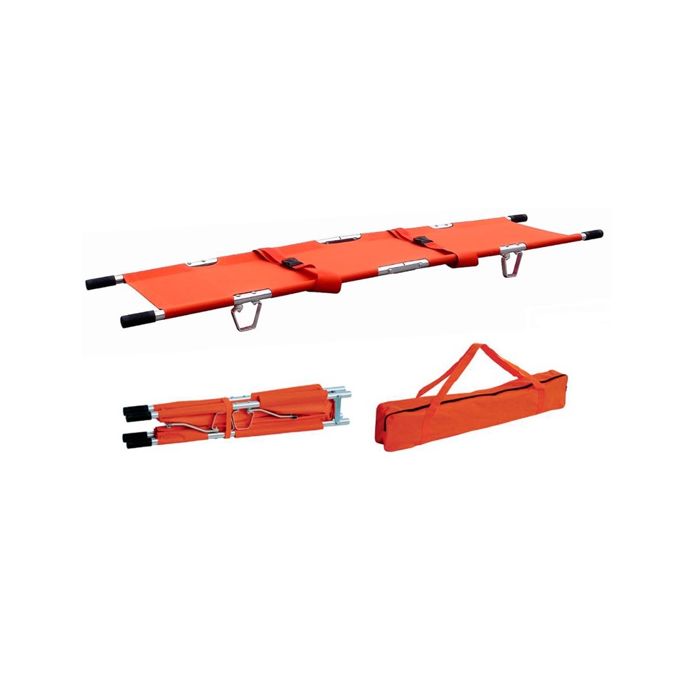 CAMILLA TRASLADO B-2NM PLEGABLE (200X15X15 CM) ALUMINIO Y TELA DE PVC NARANJA